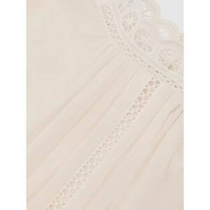 REISS Ori Lace-Trim Sheer Blouse